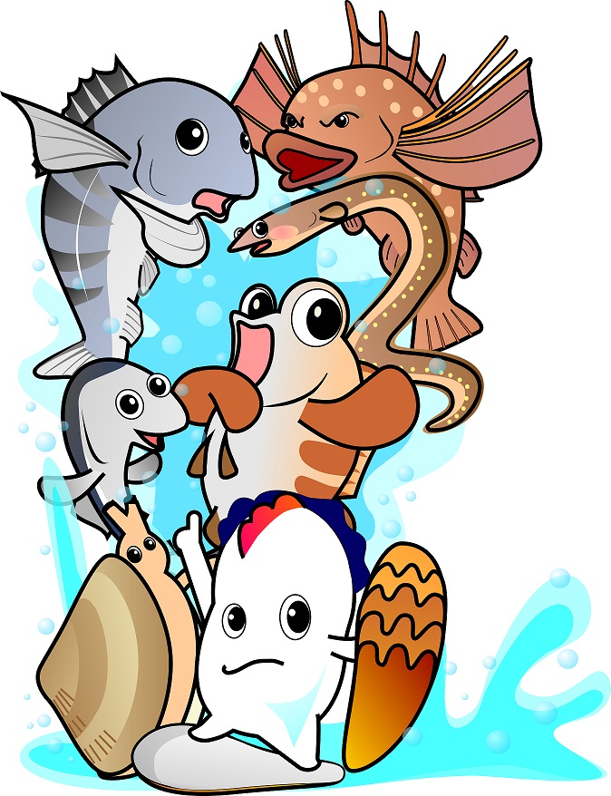 広島湾七大海の幸キャラクター集合